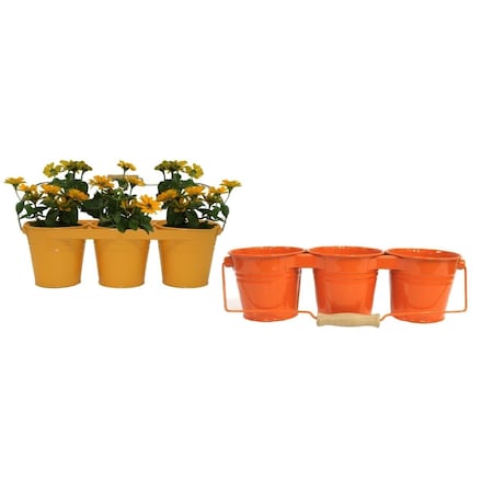 Superherostuff 8333E-SAFF-TA S-2 Enameled Galvanized Steel Steel Window Box Planter, Saffron - 2 Piece PA1788496